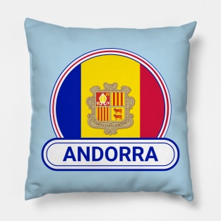 Andorra Country Badge - Andorra Flag Pillow