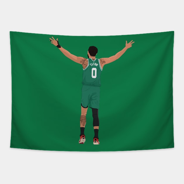 Jayson Tatum Digital Illustration Tapestry by fmmgraphicdesign