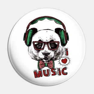 Funny Gift Panda Love Music Pin