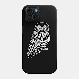 Owl continuous line trendy illustration Phone Case