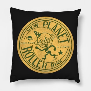 New Planet Roller Rink Vintage Defunct Skating Club Pillow