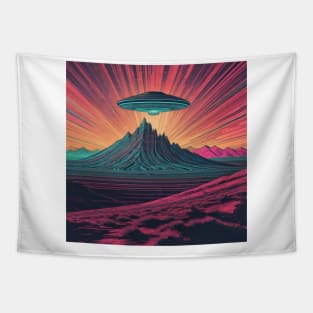 UFO Chronicles Podcast - UFO Glitch Artwork V2 Tapestry