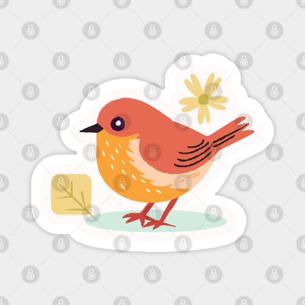 cute robin bird Magnet by mamabirds