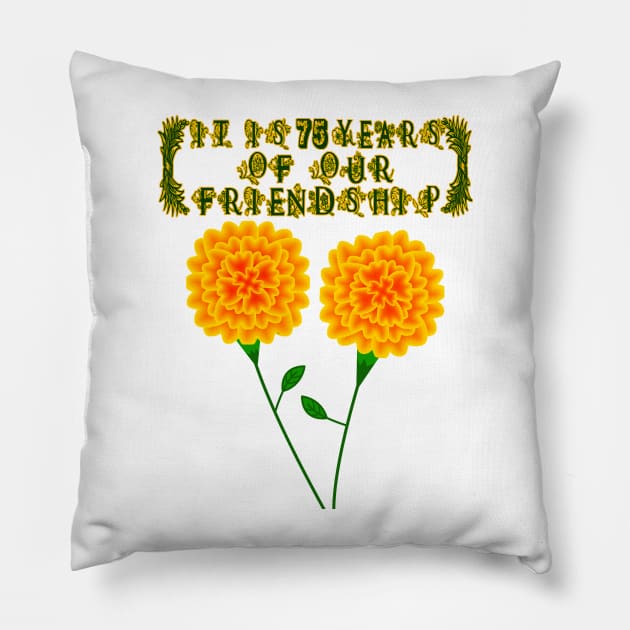 It Is 75 Years Of Our Friendship Pillow by MoMido