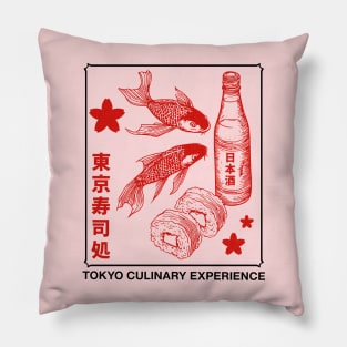 Sushi Rolls with Goldfishes Tokyo Culinary Experience Pillow