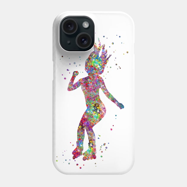 Roller skating girl Phone Case by RosaliArt