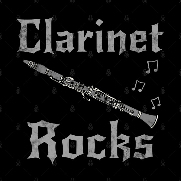 Clarinet Rocks, Clarinetist Goth Heavy Rock Musician by doodlerob