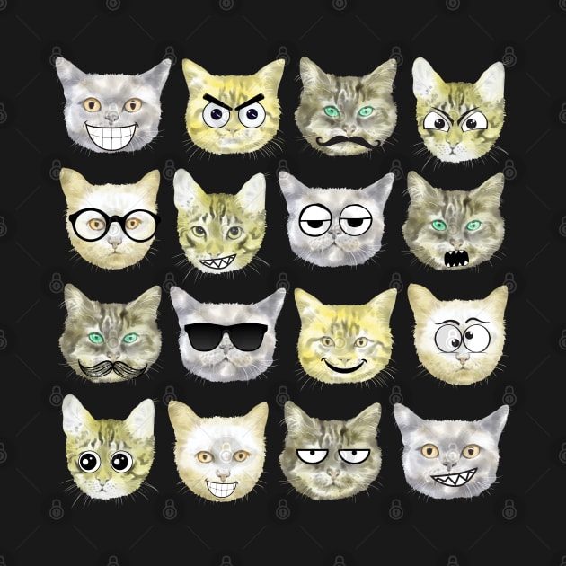 Funny cat faces by Nano-none