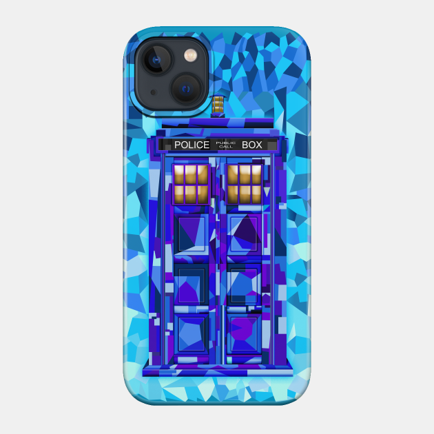 British Blue phone box cubic art - Tardis - Phone Case