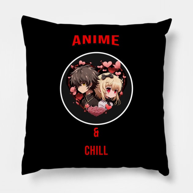 netflix and chill Pillow by AnimeMerchNPrints