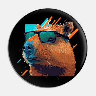 Capybara with sunglasses Pin