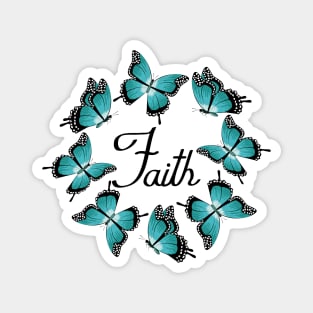 Faith - Blue Butterflies Magnet