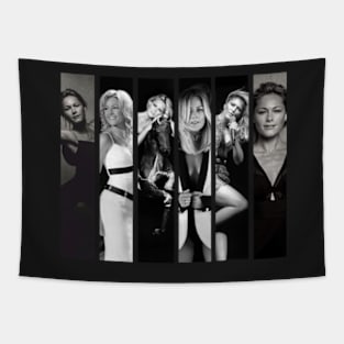 Helene Fischer vertical collage Black and White Tapestry