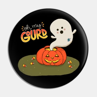 Oh My Gourd - Halloween - Hand Lettering - Ghost and Jack-o-Latern Pin