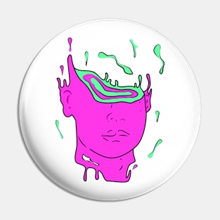 psychedelic abstract portrait (PINK) Pin