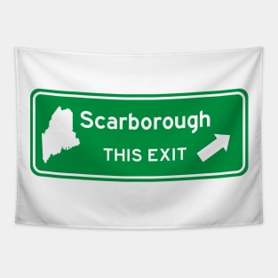 Scarborough, Maine Highway Exit Sign Tapestry