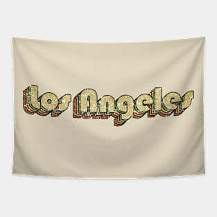 Los Angeles // Vintage Rainbow Typography Style // 70s Tapestry