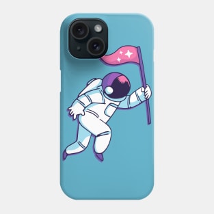 Astronaut Walking with a Flag Phone Case