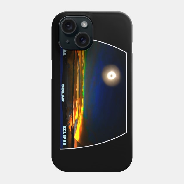 Total Solar Eclipse New England Lake Adirondack Mountains New York Phone Case by Aurora X