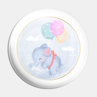 elephant and balloons Pin