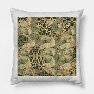 Vine Leaves and Pattern. Japanese Kintsugi Pillow