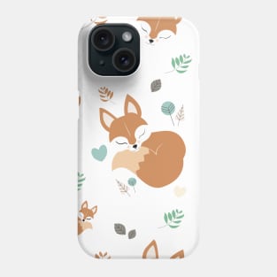 Sleepy Foxes pattern Phone Case