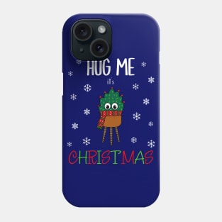 Hug Me It's Christmas - Christmas Cactus With Scarf Phone Case