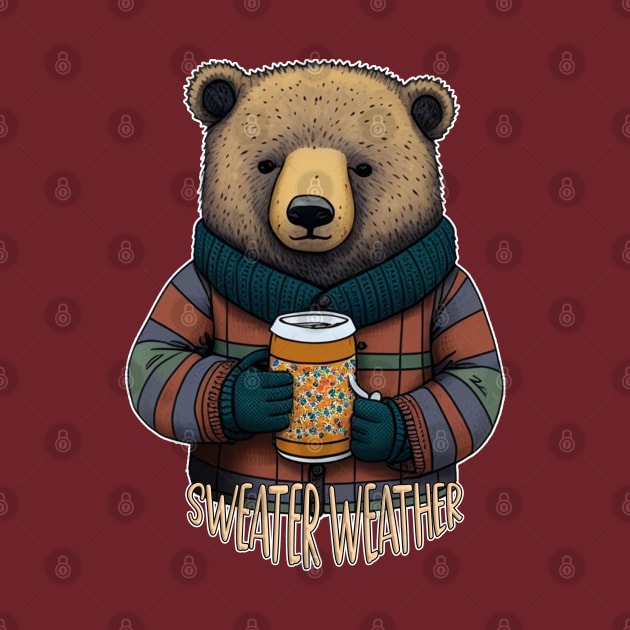 Sweater Weather Beary Comfortable Christmas Bear by nonbeenarydesigns