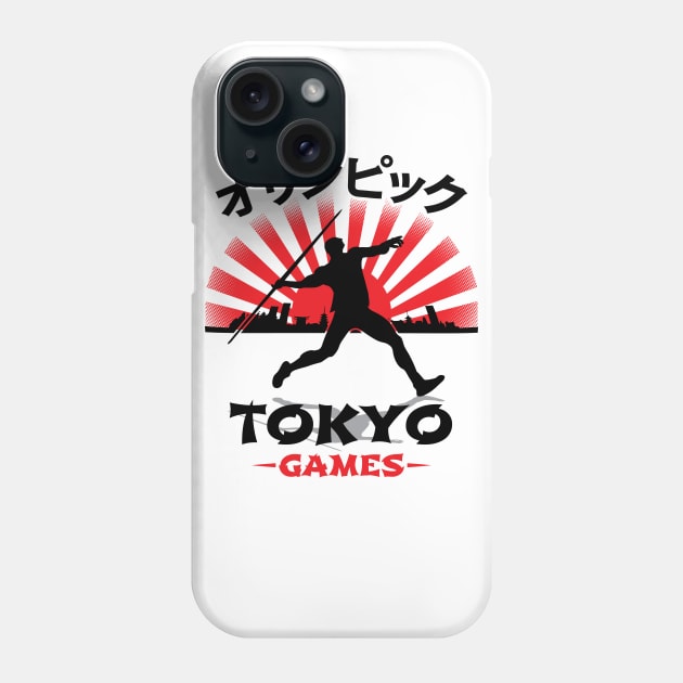 Javelin Thrower Tokyo Olympics Track N Field Athlete Phone Case by atomguy