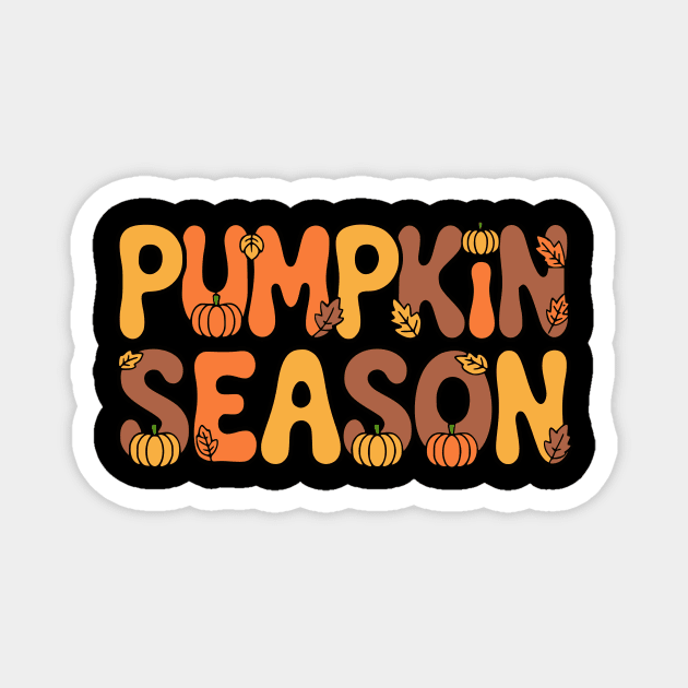 Pumpkin Season Cute Autumn Design Magnet by Designed By Marty