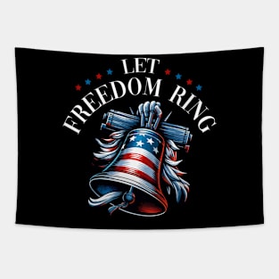 Let Freedom Ring Liberty Bell American Flag Independence Day Tapestry