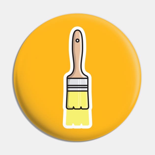 Paint Brush Sticker design vector illustration. Painting working tool equipment icon concept. Paint Brush sticker vector design with shadow. Pin by AlviStudio