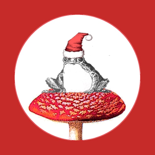 Christmas Frog on Mushroom by Green Grackle