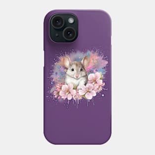 Cute Little Mouse Surrounded By Flowers Phone Case