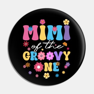 Retro Mimi of the Groovy One Matching Family Birthday Party Pin