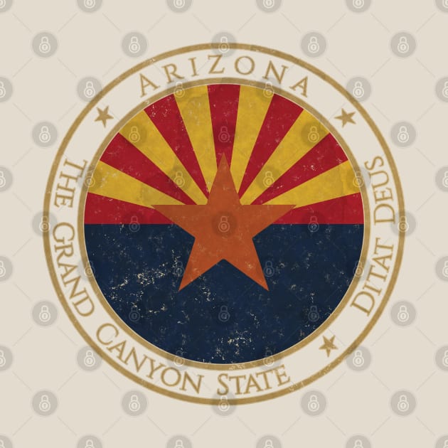 Vintage Arizona State USA United States of America American Flag by DragonXX