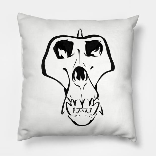 Gorilla Skull Ape Monkey Pillow by Griffelkinn