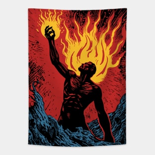 Prometheus bringing the fire to humanity Tapestry