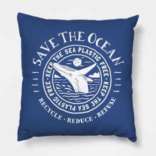 Keep the Sea Plastic Free - Save The Ocean - Humpback Whale Pillow