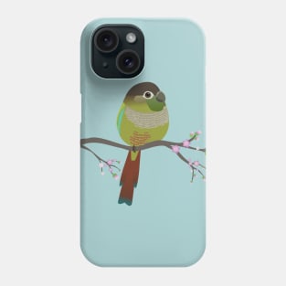 Cute egg shaped green cheek conure Phone Case