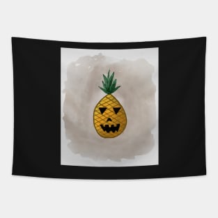 Watercolor Pineapple Jack-O’-Lantern Tapestry