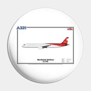 Airbus A321 - Nordwind Airlines (Art Print) Pin