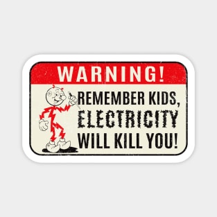 Reddy Kilowatt Kids Electricity will kill you Magnet