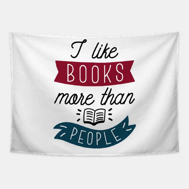 I like books more than people Tapestry by Aspen Nowlin