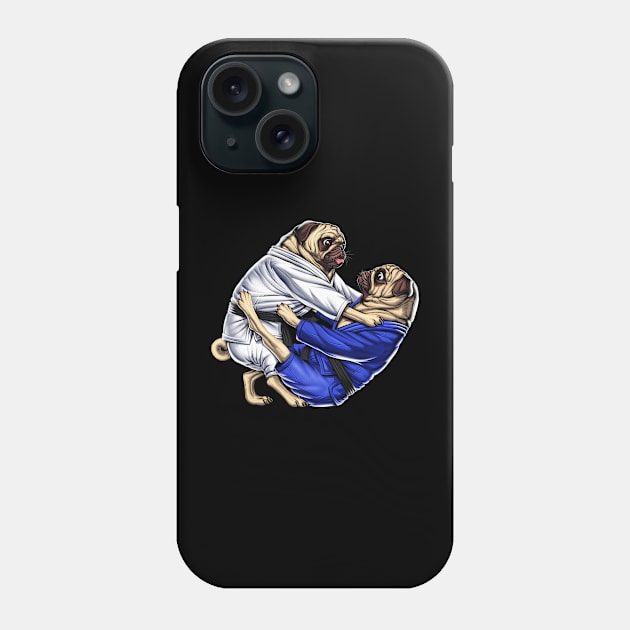 Jiu-Jitsu Pugs Phone Case by underheaven