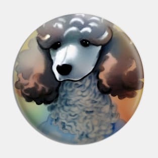 Poodle - Watercolor Art Style Pin