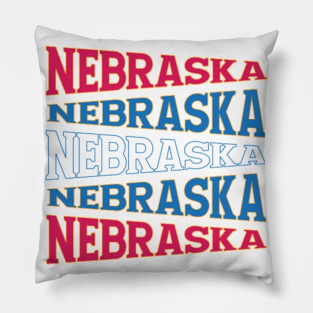 NATIONAL TEXT ART NEBRASKA Pillow by LAVA-ROMA-NOVA