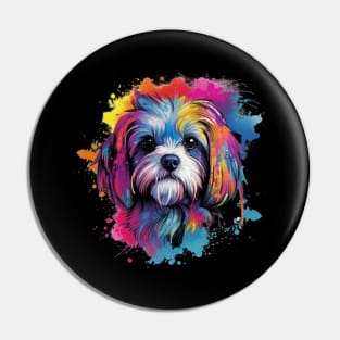 Shih Tzu with a splash of color Pin