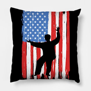 American Flag Tai Chi Graphic Pillow