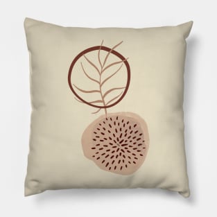 Minimal Modern  Abstract  Circle Shapes  leave  Warm Tones  Desig Pillow